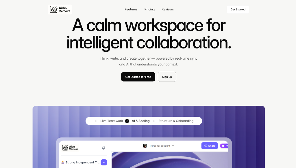 Aide-memoire — Collaborative Canvas